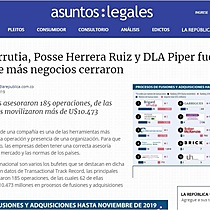 Brigard Urrutia, Posse Herrera Ruiz y DLA Piper fueron las firmas que ms negocios cerraron